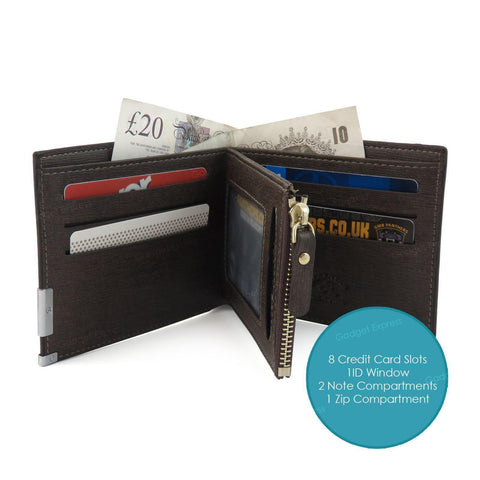 Mens Luxury Soft Leather Wallet With Zip - Toplen