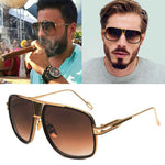 Mens Designer Fashion Metal Bar Sunglasses