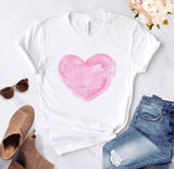 Heart flower print ladies T-shirt