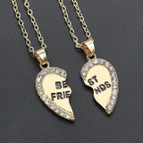 2pcs Love Pendant Alloy Necklace Fashion Friendship Jewelry for Men Women - Toplen