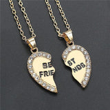 2pcs Love Pendant Alloy Necklace Fashion Friendship Jewelry for Men Women - Toplen