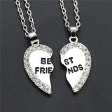 2pcs Love Pendant Alloy Necklace Fashion Friendship Jewelry for Men Women - Toplen