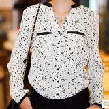 Summer European Style Blouse Chiffon Leopard & Stars Top - Toplen