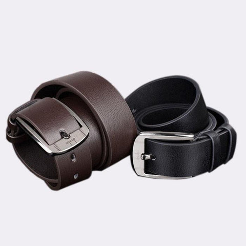 Men Metal Buckle Leather Waistband Classic Pin Buckle Belts - Toplen