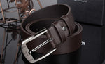 Men Metal Buckle Leather Waistband Classic Pin Buckle Belts - Toplen