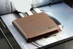 Men Brown Wallet Billfold Coffee Leather Wallet - Toplen