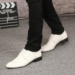 Men Formal Business Office Wedding Pointed Designers Lace Up Shoes - Toplen