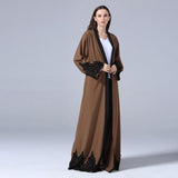 Women Long Abaya Robe With Belt Dress - Toplen
