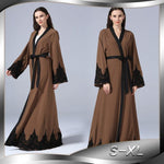 Women Long Abaya Robe With Belt Dress - Toplen