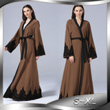 Women Long Abaya Robe With Belt Dress - Toplen