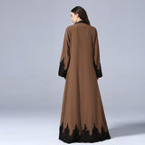 Women Long Abaya Robe With Belt Dress - Toplen