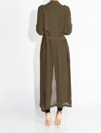 Women Coat Solid Color Windbreaker Sleeve Top - Toplen