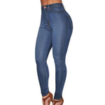 Women's High Waist Skinny Jeans Slim Blue - Toplen