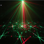 Voice Control Mini Laser Projector Light DJ Disco Party Music Stage Lighting Effect With LED Blue Xmas Lights - Toplen