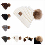 Men Women Baggy Warm Crochet Winter Wool Beanie Hat - Toplen