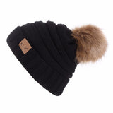 Men Women Baggy Warm Crochet Winter Wool Beanie Hat - Toplen