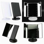 Makeup Mirror Trifold 21 LED Lighted with Touch Screen USB Charging - Toplen