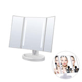 Makeup Mirror Trifold 21 LED Lighted with Touch Screen USB Charging - Toplen
