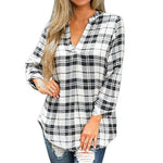 Women Casual Spring Print V neck Shirt Top - Toplen