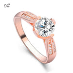 Flower Crystal Ring For Women Silver Rose Gold - Toplen