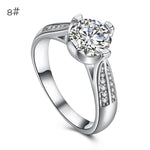 Flower Crystal Ring For Women Silver Rose Gold - Toplen