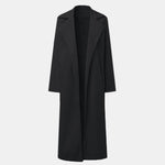 Women Long Jacket Turn Down Collar Overcoat