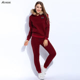 Women Thicken Sweatshirt Hoodies Tracksuits - Toplen