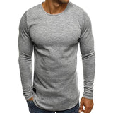 Men Long Sleeved Knitted Crew Neck T-shirt - Toplen