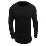 Men Long Sleeved Knitted Crew Neck T-shirt - Toplen