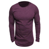 Men Long Sleeved Knitted Crew Neck T-shirt - Toplen