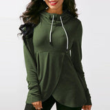 Womens Pullover Long Sleeve Hooded Loose Casual Tops - Toplen