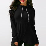 Womens Pullover Long Sleeve Hooded Loose Casual Tops - Toplen