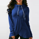 Womens Pullover Long Sleeve Hooded Loose Casual Tops - Toplen