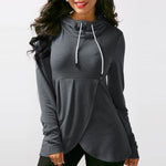 Womens Pullover Long Sleeve Hooded Loose Casual Tops - Toplen