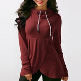 Womens Pullover Long Sleeve Hooded Loose Casual Tops - Toplen