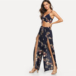 Multicolor Boho Floral Print Cami Top And Palazzo Pants Set - Toplen