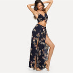 Multicolor Boho Floral Print Cami Top And Palazzo Pants Set - Toplen