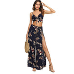 Multicolor Boho Floral Print Cami Top And Palazzo Pants Set - Toplen