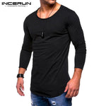Men Fashion T Shirt Slim Fit O Neck Long Sleeve - Toplen