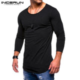 Men Fashion T Shirt Slim Fit O Neck Long Sleeve - Toplen