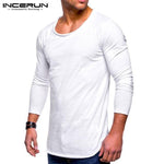 Men Fashion T Shirt Slim Fit O Neck Long Sleeve - Toplen