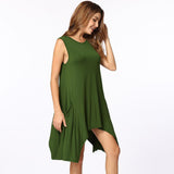 Women Sleeveless Pockets Tunic Tank Top - Toplen