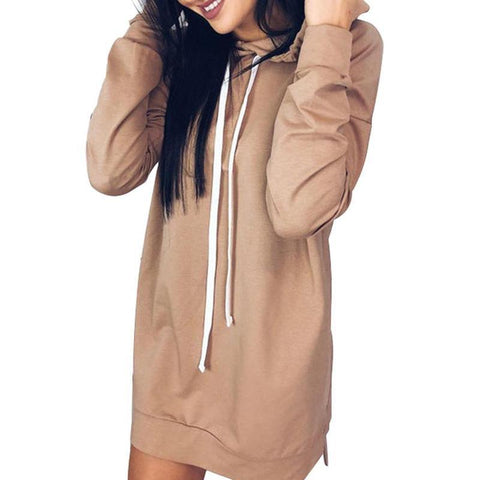 Ladies Long Sleeve Boho Hooded Top - Toplen