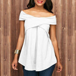 Women Off Shoulder Sleeveless Sweatshirt Pullover Tops - Toplen