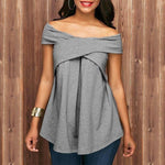 Women Off Shoulder Sleeveless Sweatshirt Pullover Tops - Toplen