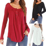 Womens Casual Long Sleeve Round Neck Hollow out Tops - Toplen