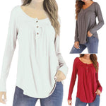 Womens Casual Long Sleeve Round Neck Hollow out Tops - Toplen