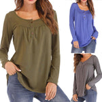 Womens Casual Long Sleeve Round Neck Hollow out Tops - Toplen