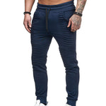 Men's Sport Striped Lashing Belts Casual Drawstring Pant - Toplen