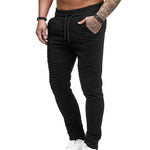 Men's Sport Striped Lashing Belts Casual Drawstring Pant